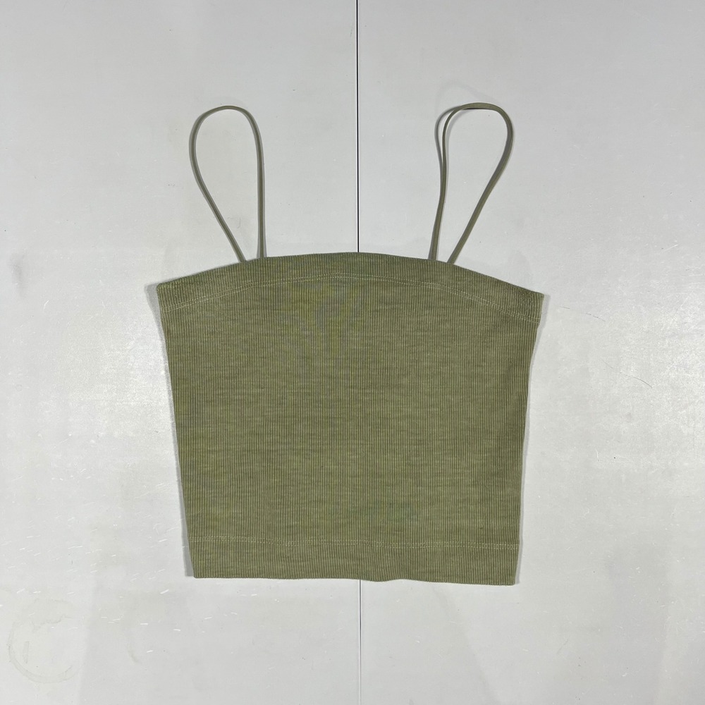 American Eagle 90s Indie Fairy Grunge Granola Ribbed Cami Top XS Olive Green